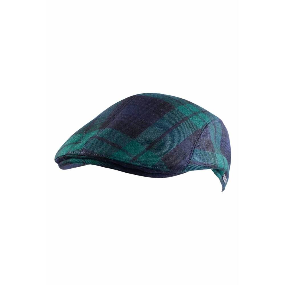 NEW WIGENS men's ivy modern wool check cap in black watch tartan